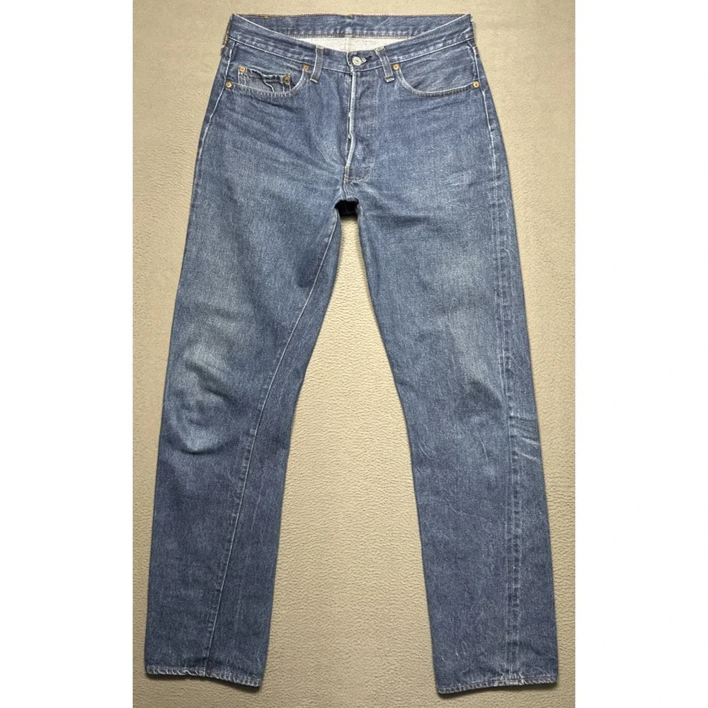 Vintage 70's Levis 501xx 1501 0117 Red Line Selvedge Jeans Sz 33x38‎ (32x34) USA
